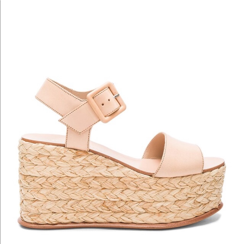 Loeffler Randall Tan Wedge Sandals